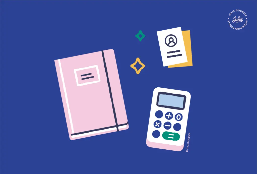 Illustration outils freelance pour couverture article de blog - Julie Goudier blog sur le design graphique