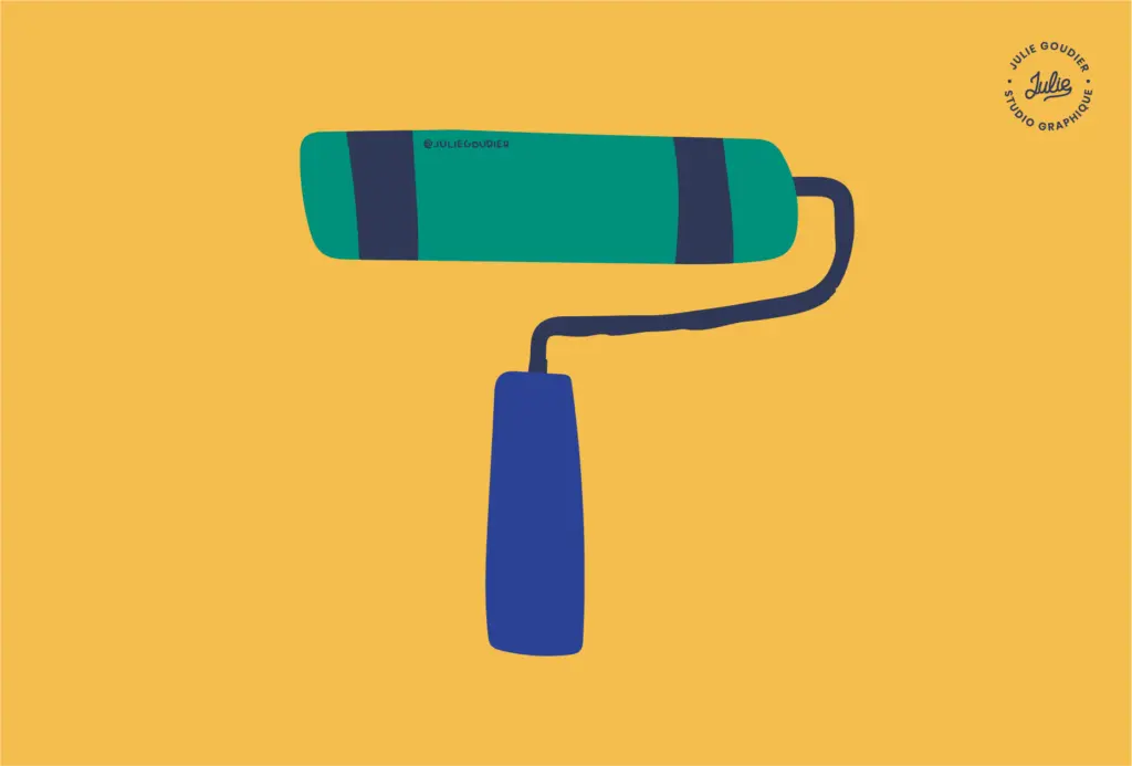 Illustration rouleau peinture pour couverture article de blog - Julie Goudier blog sur le design graphique
