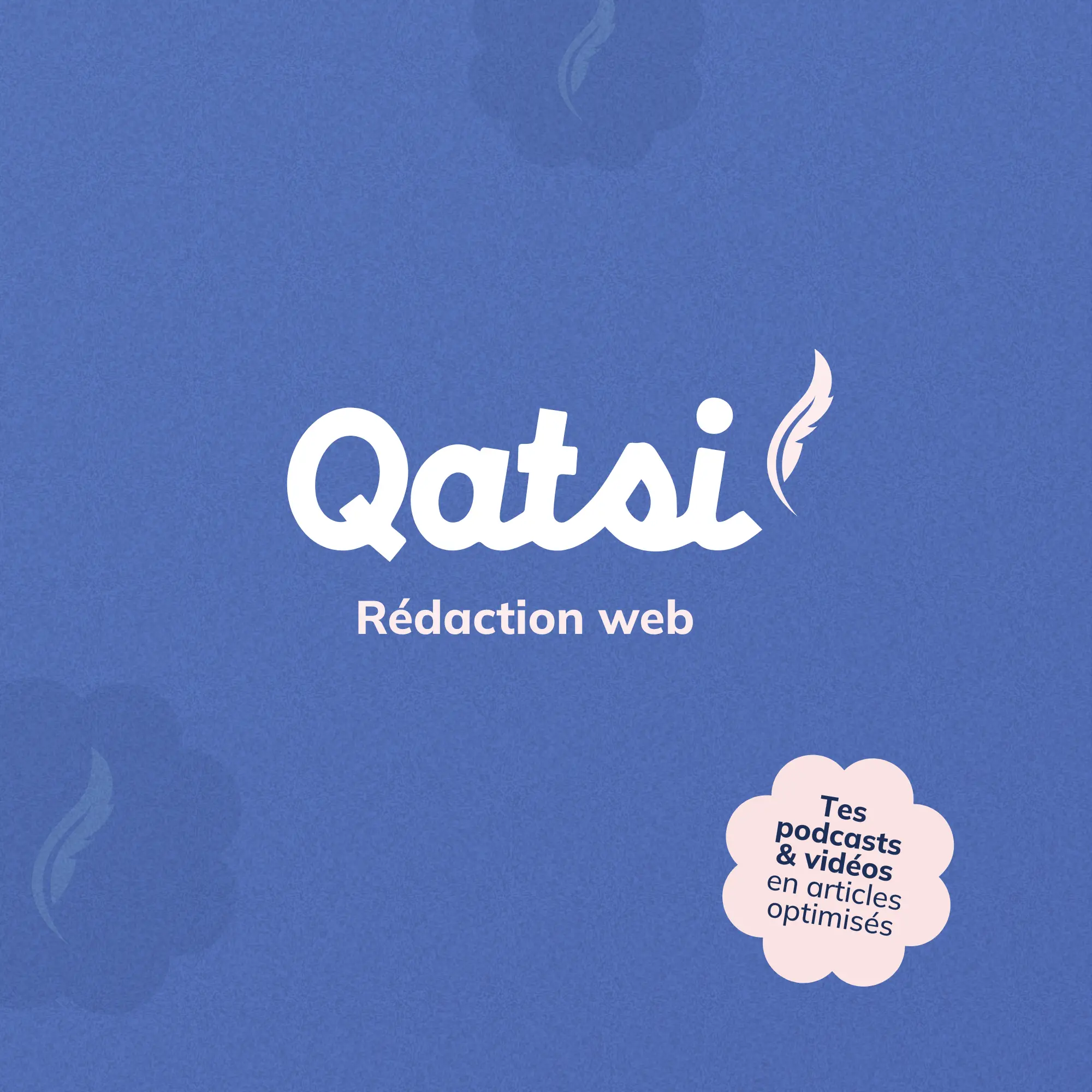 Création logo plume pour le branding de Qatsi rédaction web lors de la création de son identité visuelle et de son identité de marque - Branding par Julie Goudier, Designer de marque à Nantes