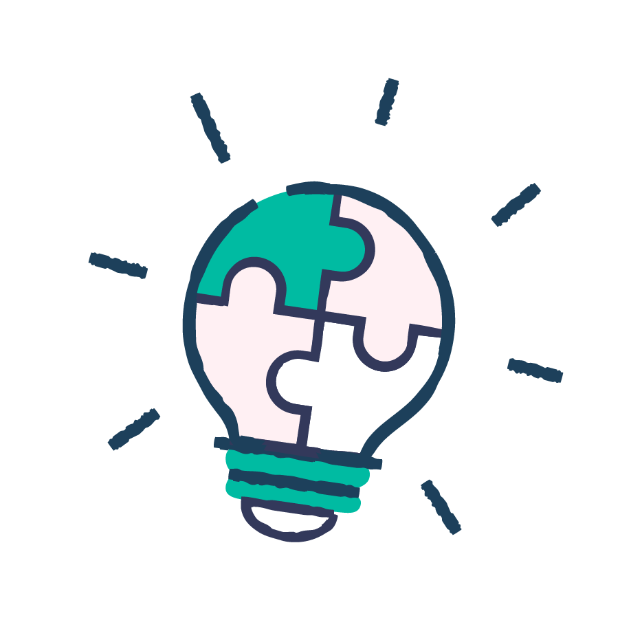 Illustration pictogramme ampoule idée créé par Julie Goudier, illustratrice à Nantes