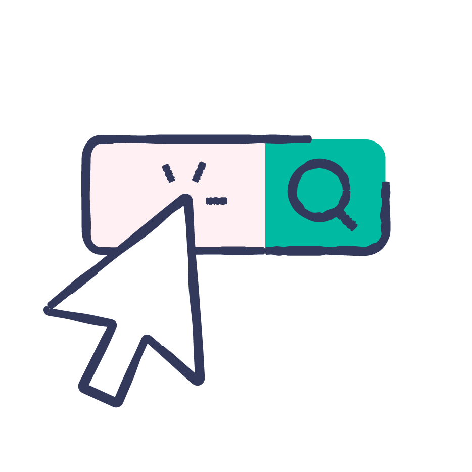 Pictogramme illustration curseur clic - Illustré par Julie Goudier, graphiste freelance à Nantes