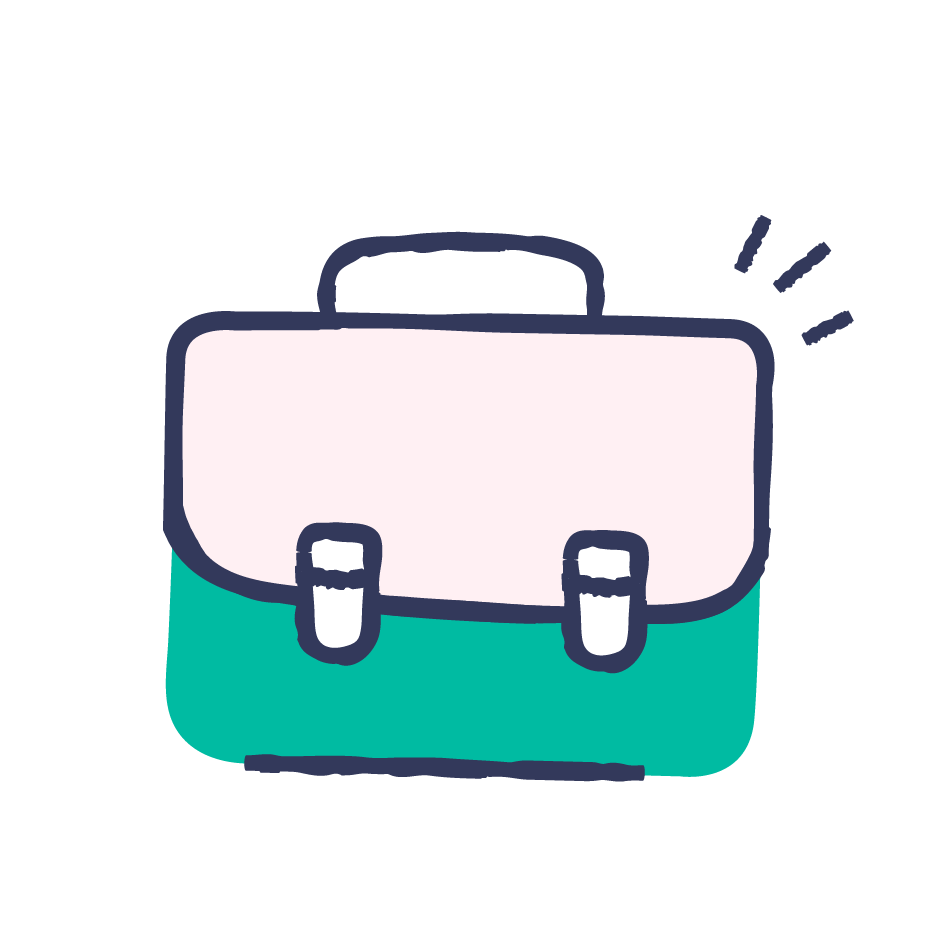 Pictogramme illustration malette - Illustré par Julie Goudier, graphiste freelance à Nantes