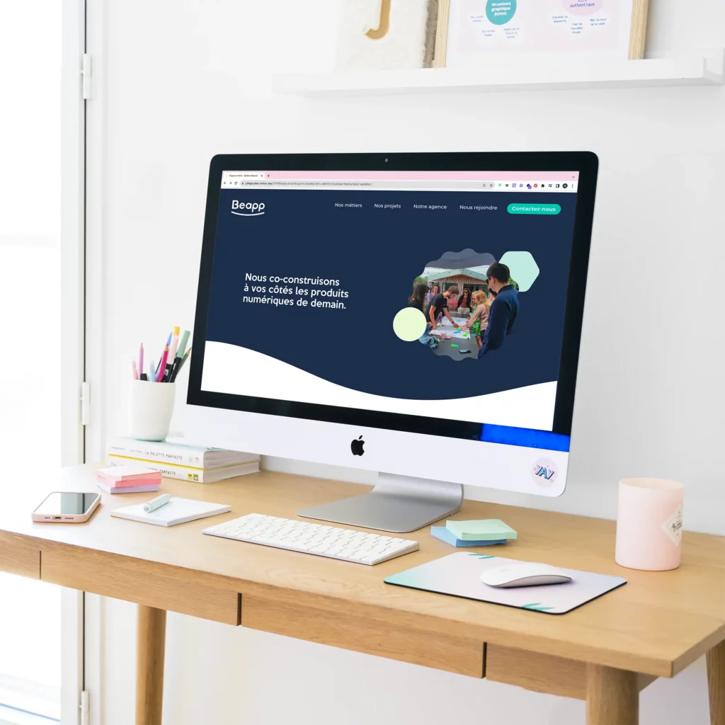 Site internet créé pour l'agence Beapp par Julie Goudier, Graphiste à Nantes