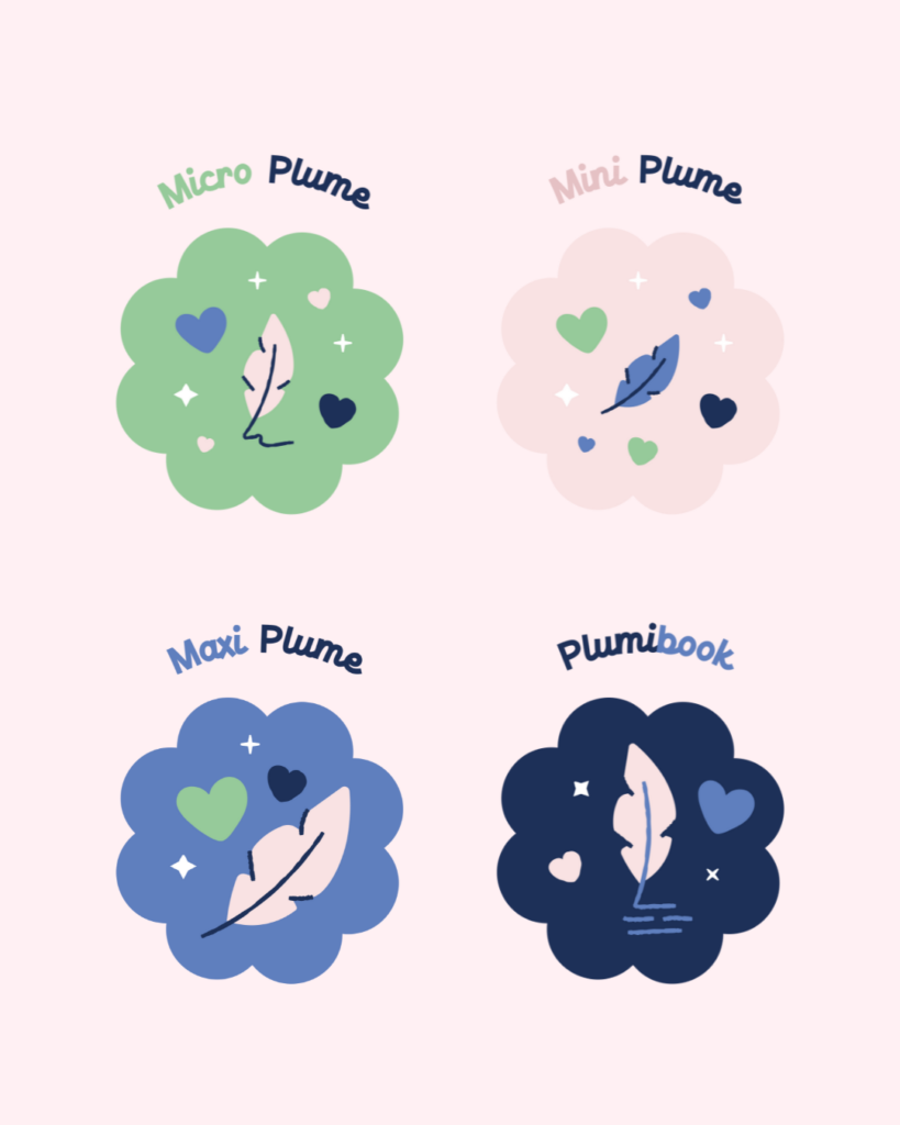 Illustrations offres créées par Julie Goudier pour l'identité visuelle de Qatsi de l'entreprise Qatsi Rédaction web