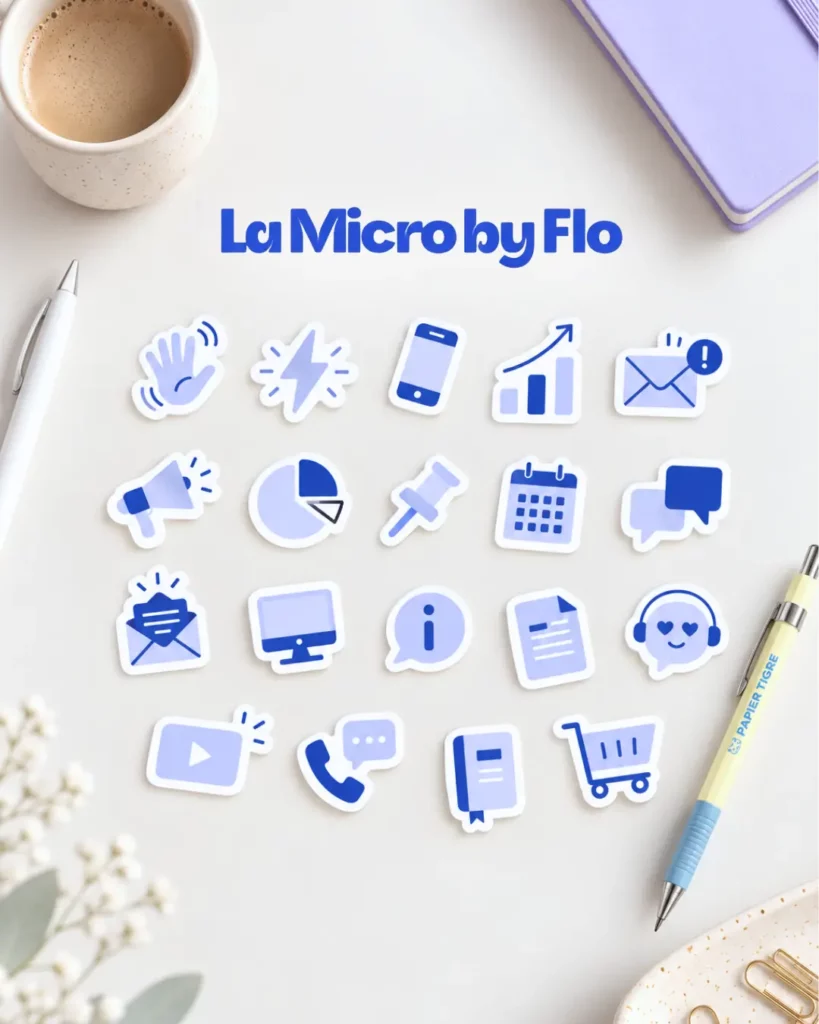 Création de pictogrammes pour La Micro by Flo par Julie Goudier