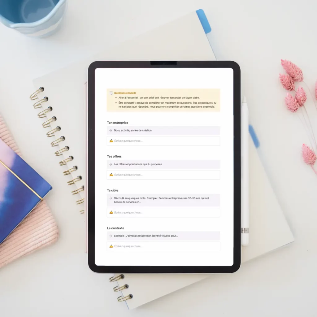 Mockup - Questionnaire stratégique identité visuelle