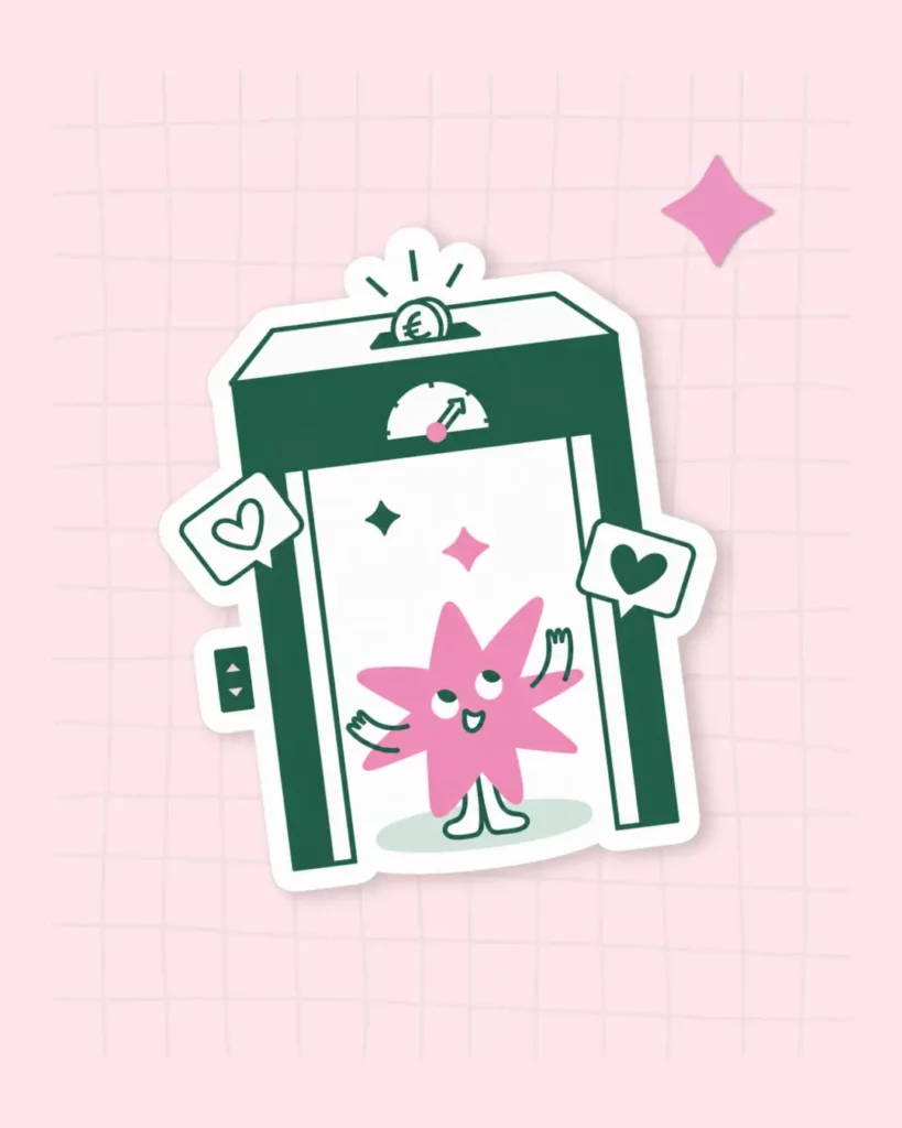 Illustration offre marketing créée par Julie Goudier pour l'identité visuelle de The Crowdfunding Factory