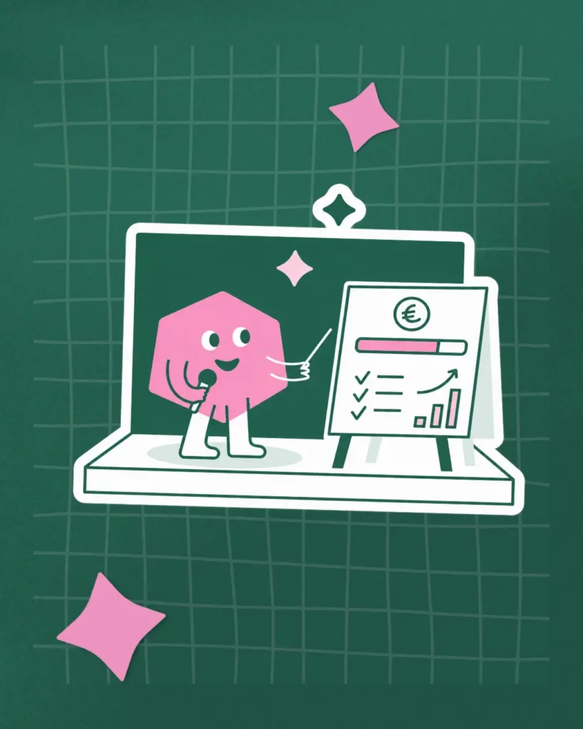 Illustration offre marketing créée par Julie Goudier pour l'identité visuelle de The Crowdfunding Factory