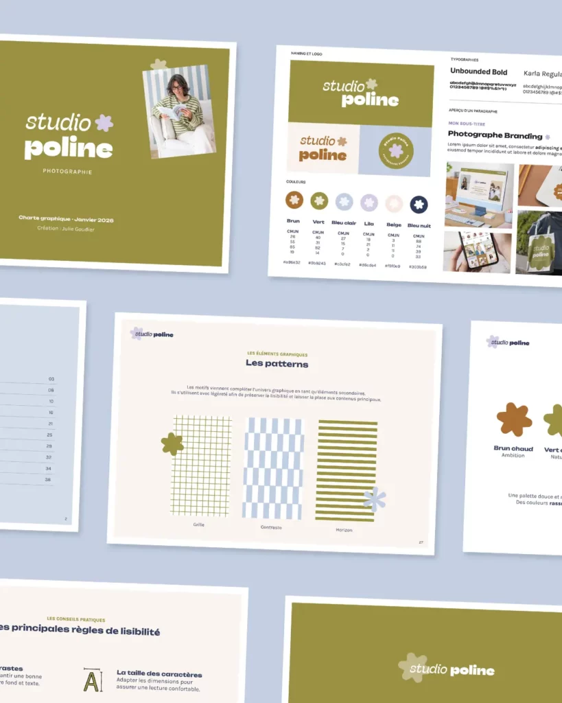 Nouveau branding de Studio Poline, photographe à Nantes, créé par Julie Goudier