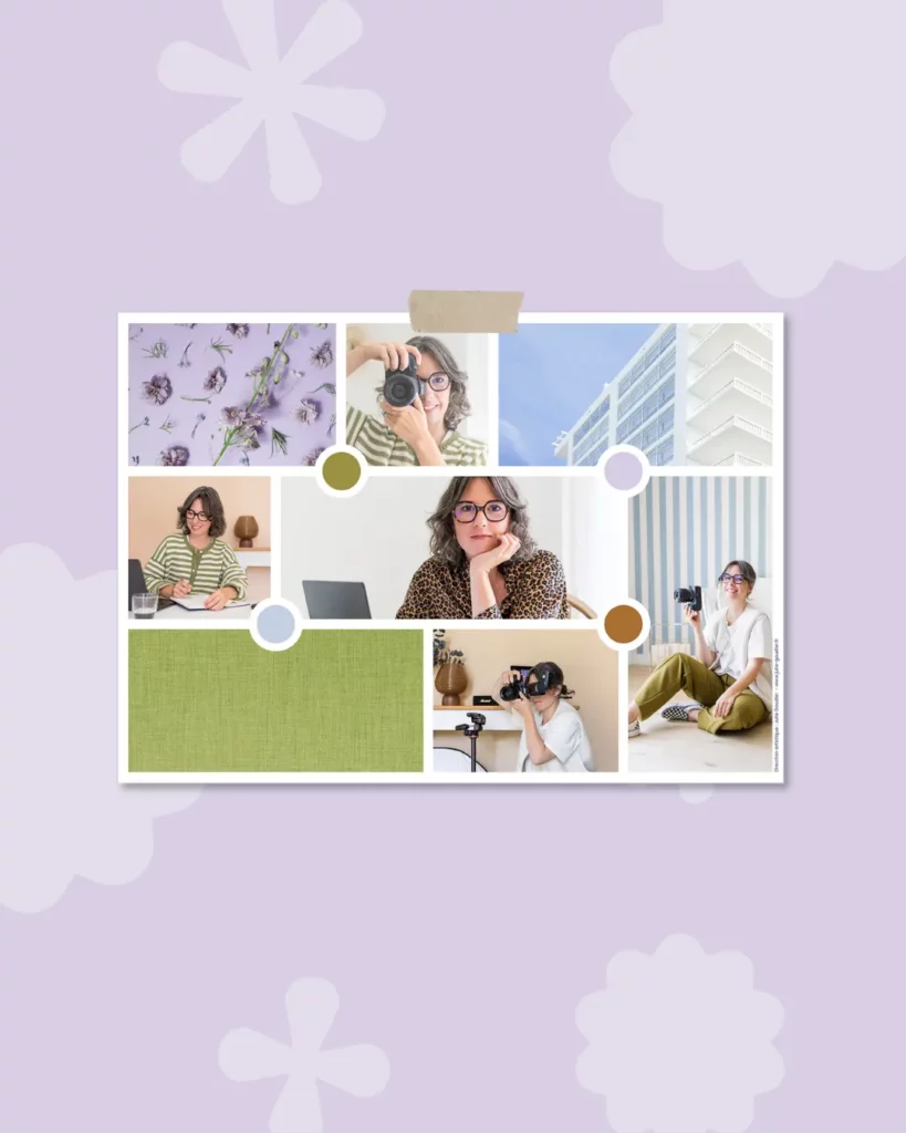 Moodboard pour le nouveau branding de Studio Poline, photographe à Nantes, créé par Julie Goudier