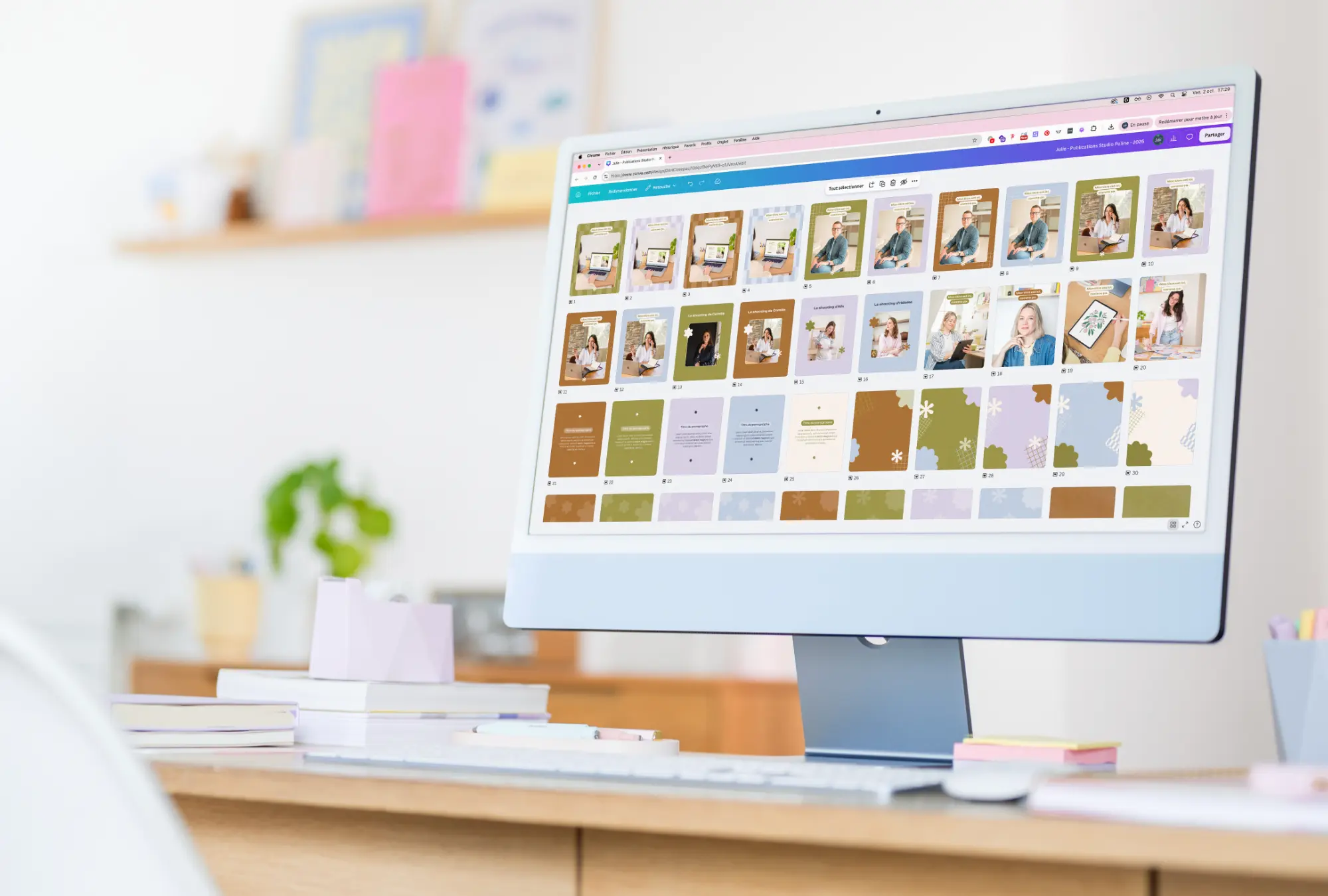 Kit Instagram et modèles de posts créés pour Studio Poline par Julie Goudier